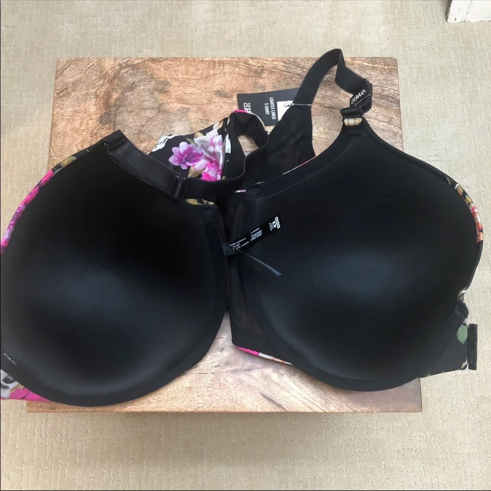 Torrid BLACK SKULL FLORAL FRONT CLASP T-SHIRT BRA - Picture 14 of 15